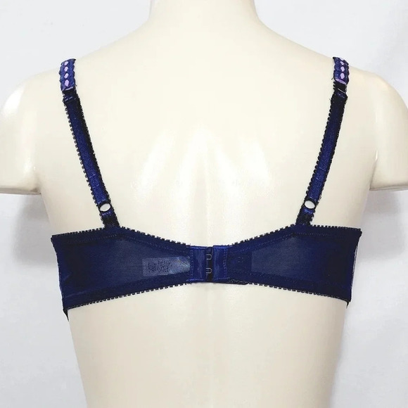 38C Felina 5894 Harlow Sheer Lace Full Bust Bra Navy Blue NWT - Picture 4 of 10